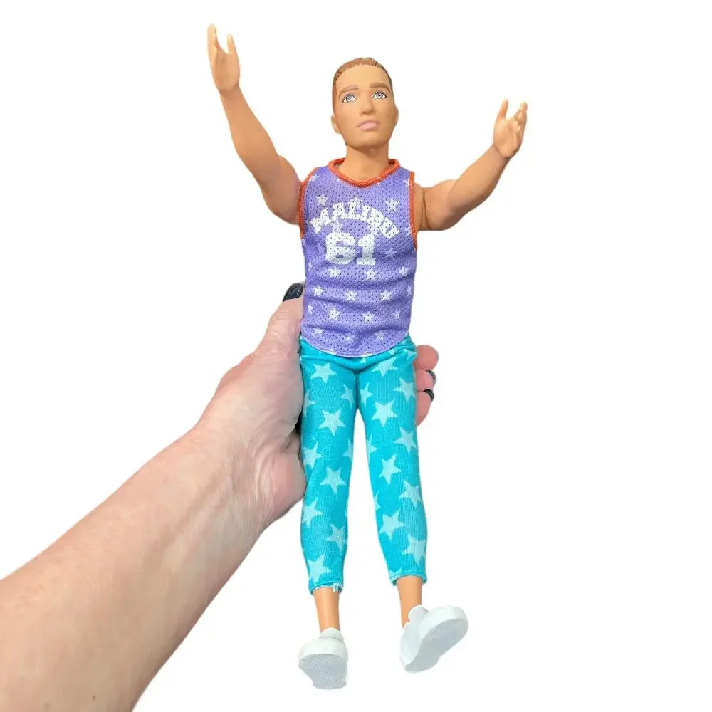 Barbie Ken Fashionista Doll #164 Purple Malibu Shirt Molded Brown Eyes & Hair